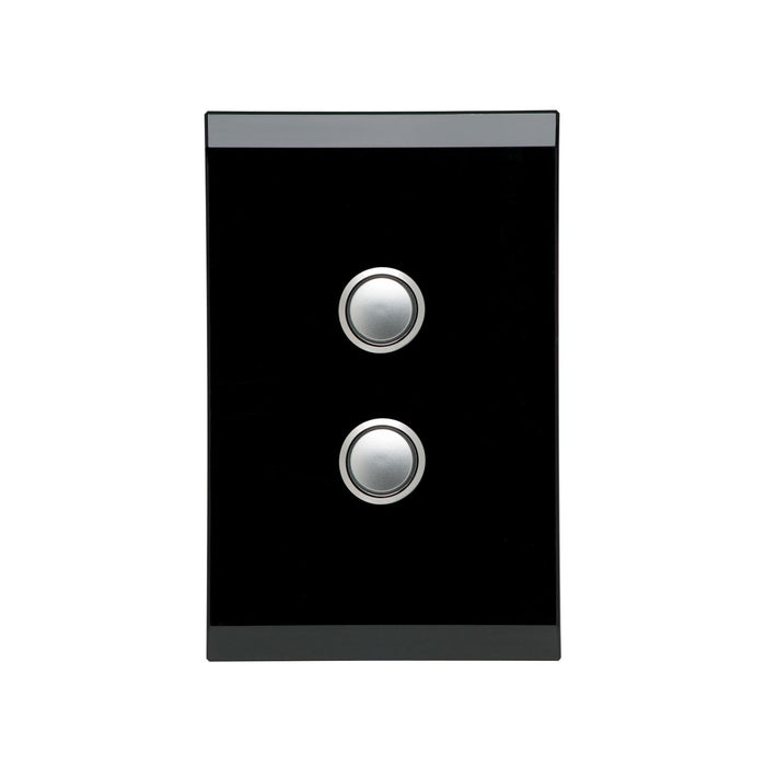 Clipsal Saturn Series 2 Gang Switch Plate - Cover Only, Espresso Black