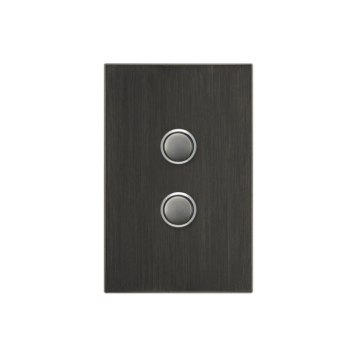 Clipsal Saturn Series 2 Gang Switch Plate - Cover Only, Horizon Black