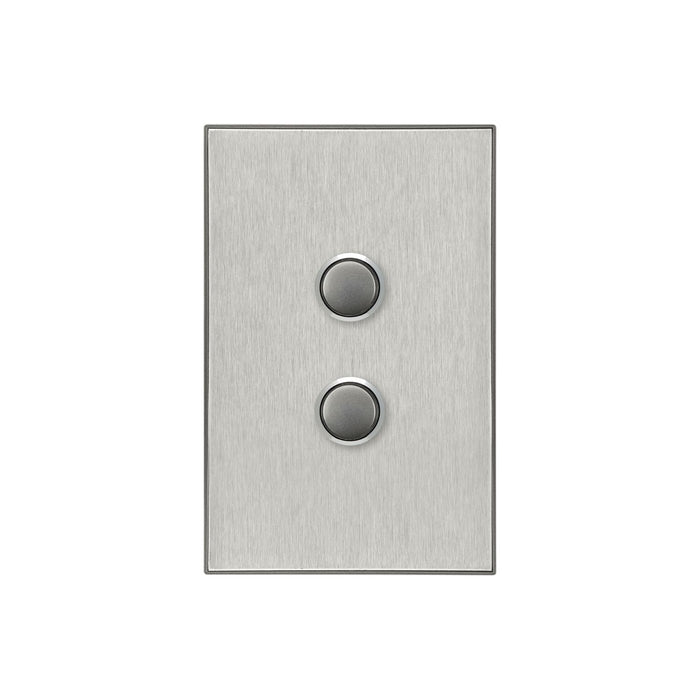 Clipsal Saturn Series 2 Gang Switch Plate - Cover Only, Horizon Silver