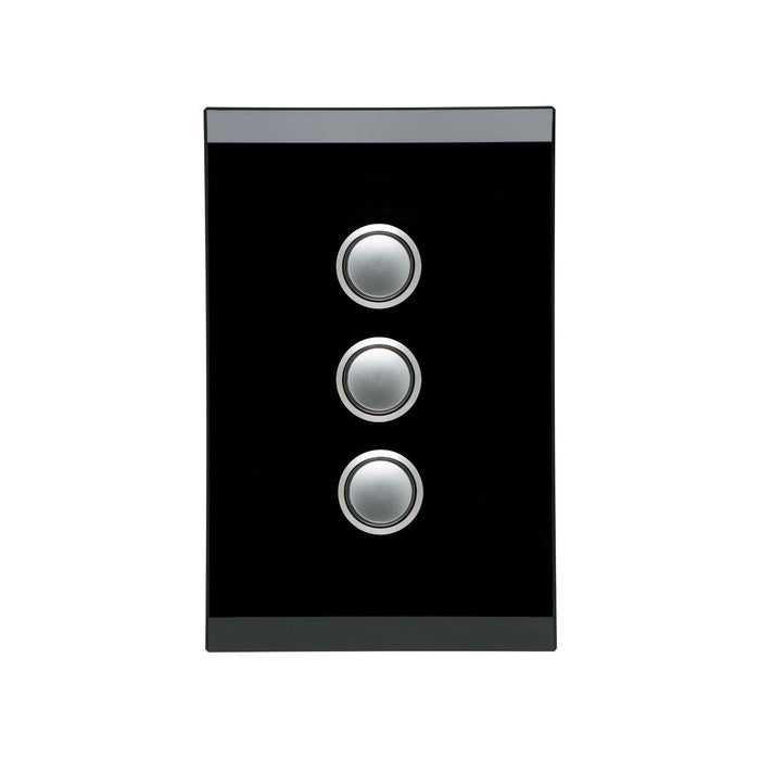 Clipsal Saturn Series 3 Gang Switch Plate - Cover Only, Espresso Black
