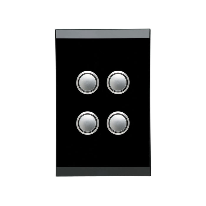 Clipsal Saturn Series 4 Gang Switch Plate - Cover Only, Espresso Black