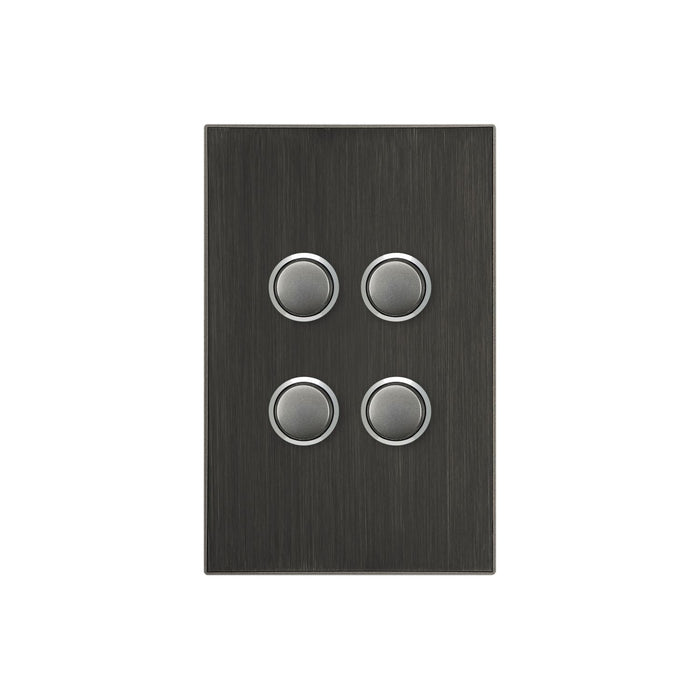 Clipsal Saturn Series 4 Gang Switch Plate - Cover Only, Horizon Black