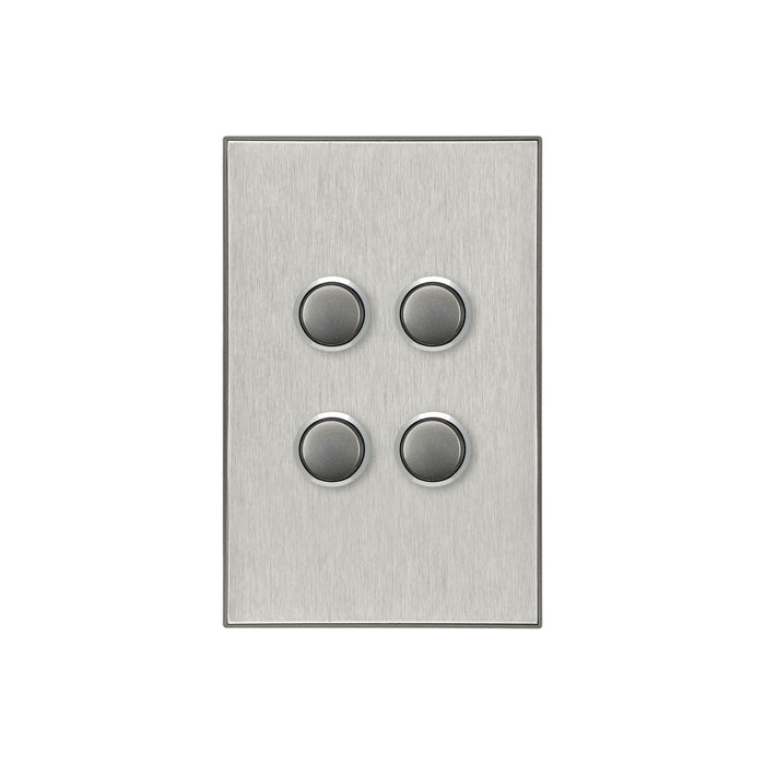 Clipsal Saturn Series 4 Gang Switch Plate - Cover Only, Horizon Silver