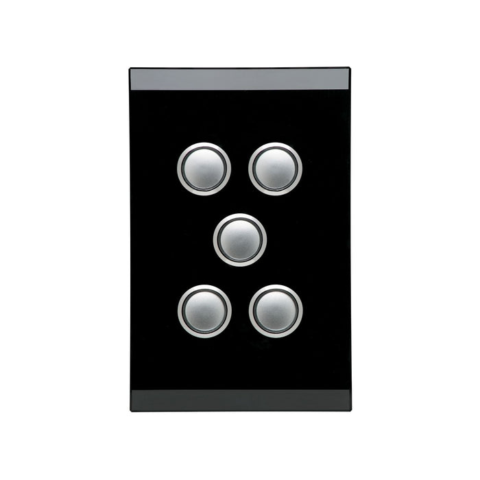 Clipsal Saturn Series 5 Gang Switch Plate - Cover Only, Espresso Black