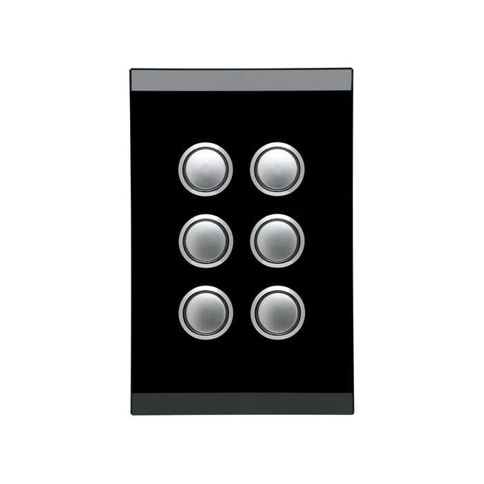 Clipsal Saturn Series 6 Gang Switch Plate - Cover Only, Espresso Black