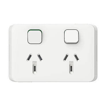 Clipsal Iconic Double Powerpoint Switch Cover Plate 15A