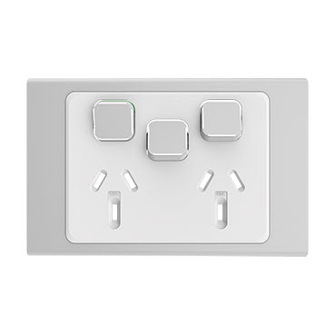 Clipsal Iconic Styl Twin Powerpoint With Extra Switch Cover Only
