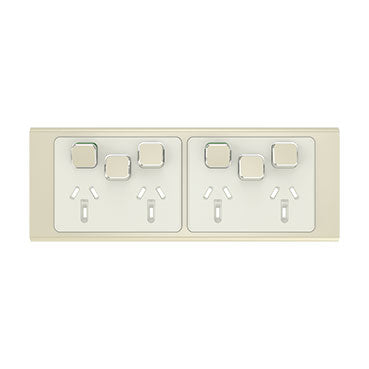Clipsal Iconic Styl Quad Powerpoint With Extra Switches Cover Only