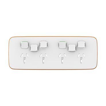 Clipsal Iconic Essence Quad Powerpoint With Extra Switches Cover Only