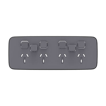Clipsal Iconic Essence Quad Powerpoint With Extra Switches Cover Only