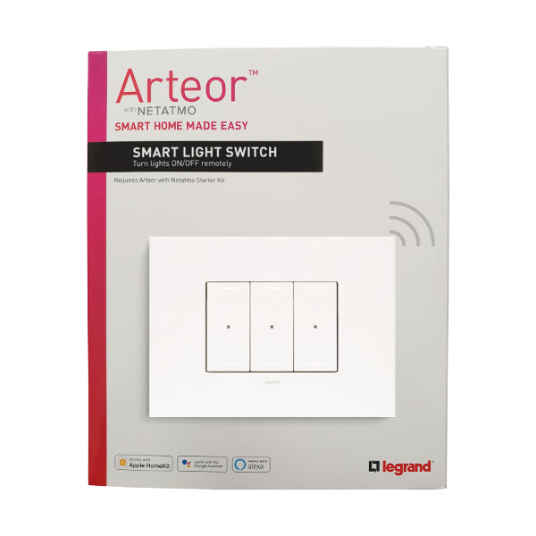 HPM Legrand Arteor With Netatmo - 3 Gang Smart Light Switch