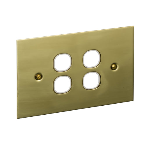 Clipsal BBSL Polished Brass 4 Gang Grid And Plate Assembly