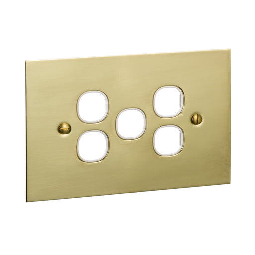 Clipsal BBSL Polished Brass 5 Gang Grid And Plate Assembly