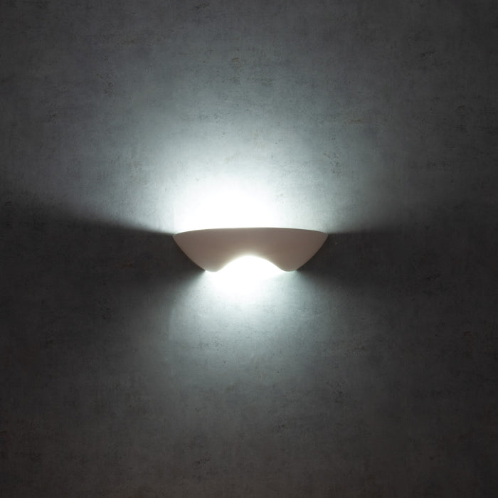 DOMUS - Ceramic Frosted Glass Single Wave Dish Wall Light