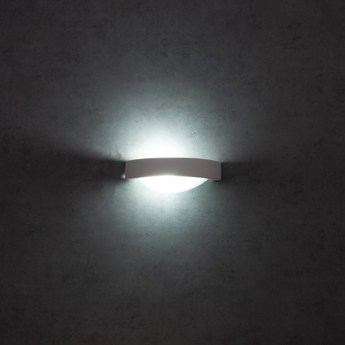 DOMUS - Ceramic Frosted Glass Hollow Crescent Wall Light