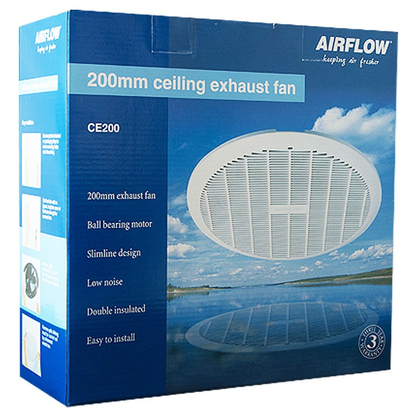 Clipsal Airflow 200mm Fan Airflow Ceiling Fan CE200 Airflow Exhaust