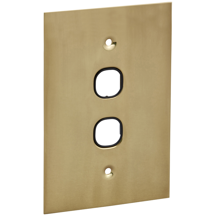 Clipsal BBSL Polished Brass 2 Gang Grid And Plate Assembly