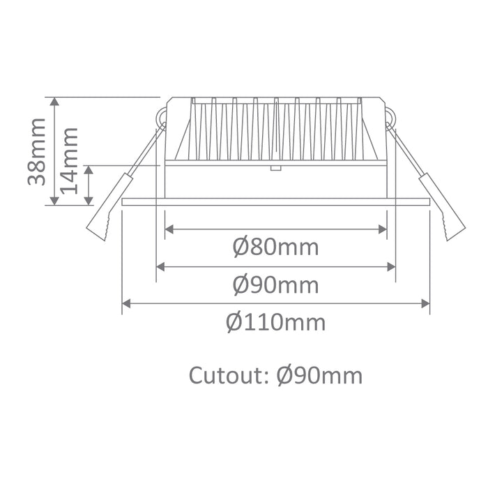 Domus Deco-13 - Square Dimmable LED Downlight