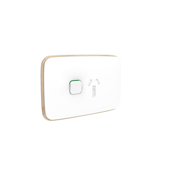 Clipsal Iconic Essence Single Power Point Outlet - Cover Only, Arctic White