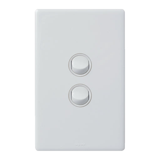 Legrand Excel Life Dedicated Plate 2 Gang Switch, Available in 5 Colours
