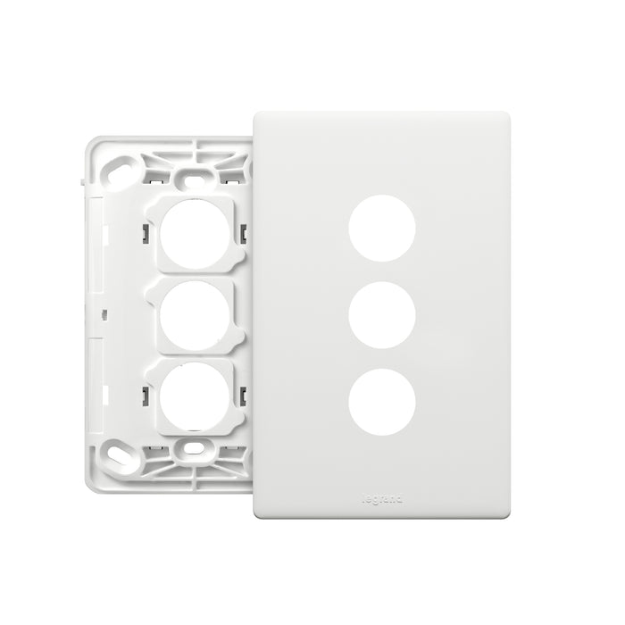 Legrand Excel Life 3 Gang Grid And Plate Assembly