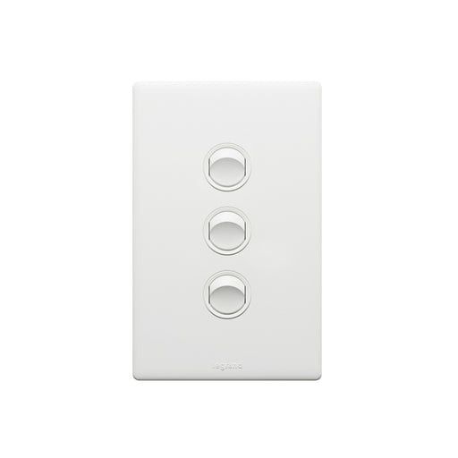 Legrand Excel Life Dedicated Plate 3 Gang Switch, Available in 5 Colours