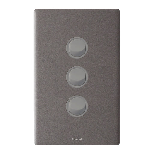 Legrand Excel Life Dedicated Plate 3 Gang Switch, Available in 5 Colours