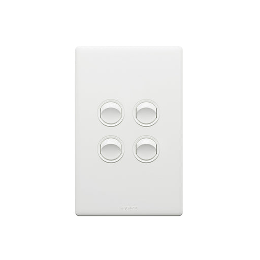 Legrand Excel Life Dedicated Plate 4 Gang Switch, Available in 5 Colours