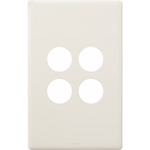 Legrand Excel Life 4 Gang Switch Plate - Cover Only, Available in 6 Colours