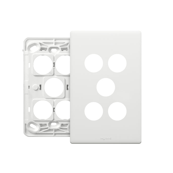 Legrand Excel Life 5 Gang Grid And Plate Assembly