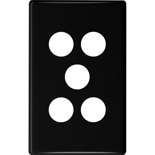 Legrand Excel Life 5 Gang Switch Plate - Cover Only, Available in 4 Colours