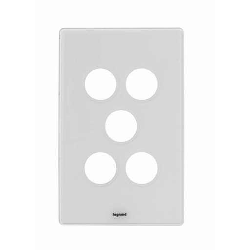 Legrand Excel Life 5 Gang Switch Plate - Cover Only, Available in 6 Colours