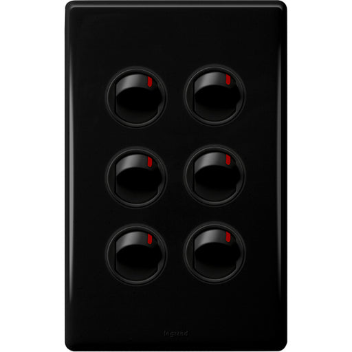 Legrand Excel Life Dedicated Plate 6 Gang Switch, Available in 5 Colours