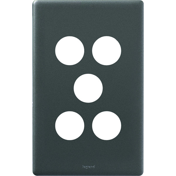 Legrand Excel Life 5 Gang Switch Plate - Cover Only, Available in 6 Colours