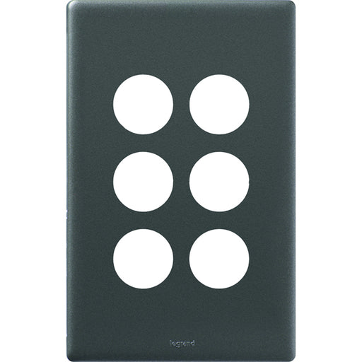 Legrand Excel Life 6 Gang Switch Plate - Cover Only, Available in 6 Colours