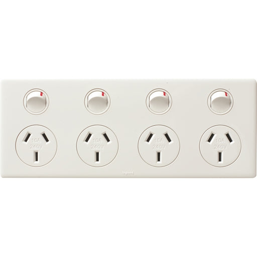 Legrand Excel Life Quad Power Point Outlet, Available in 3 Colours