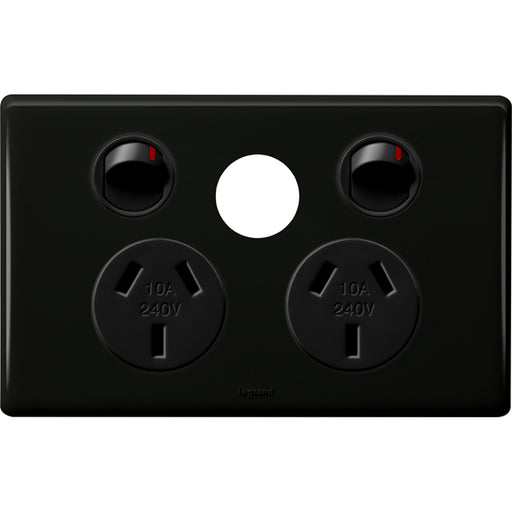 Legrand Excel Life Double Power Point Outlet With Extra Function Hole, Available in 5 Colours