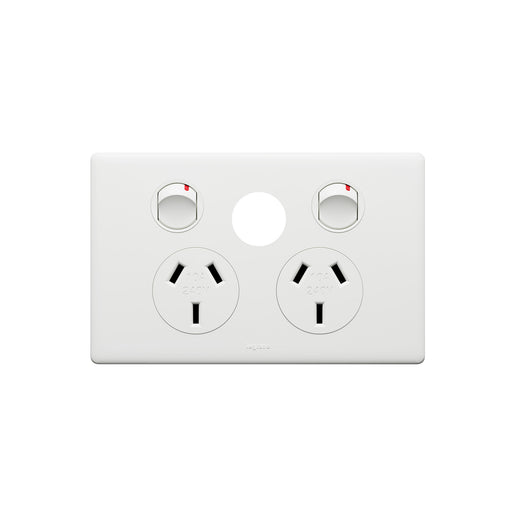 Legrand Excel Life Double Power Point Outlet With Extra Function Hole, Available in 5 Colours
