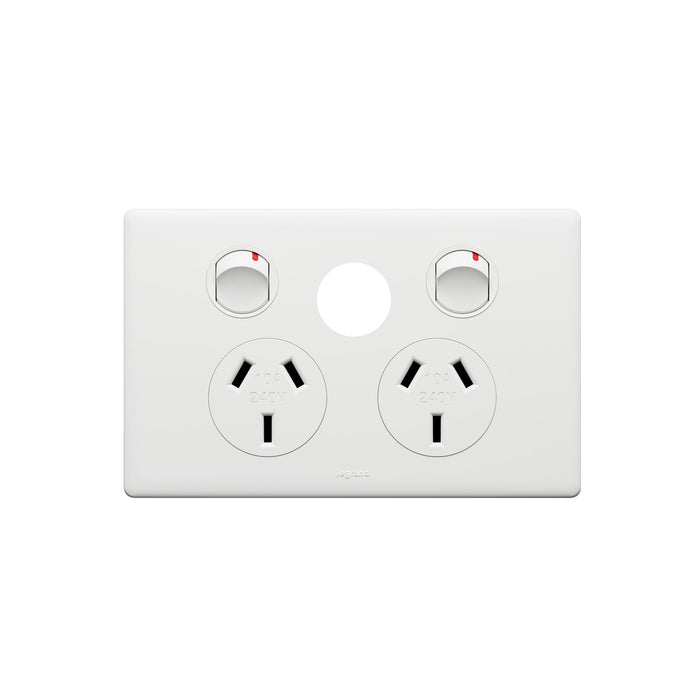 Legrand Excel Life Double Power Point Outlet With Extra Function Hole, Available in 5 Colours