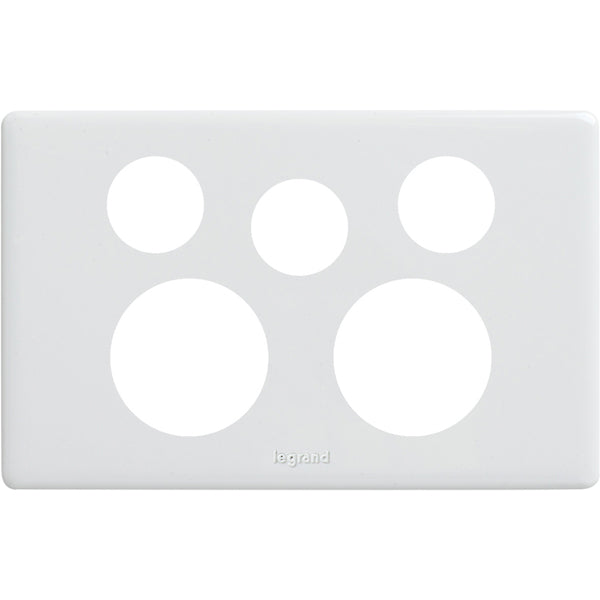 Legrand Excel Life Double Power Point Outlet With Extra Switch - Cover Only, Available in 6 Colours