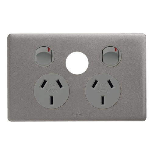 Legrand Excel Life Double Power Point Outlet With Extra Function Hole, Available in 5 Colours