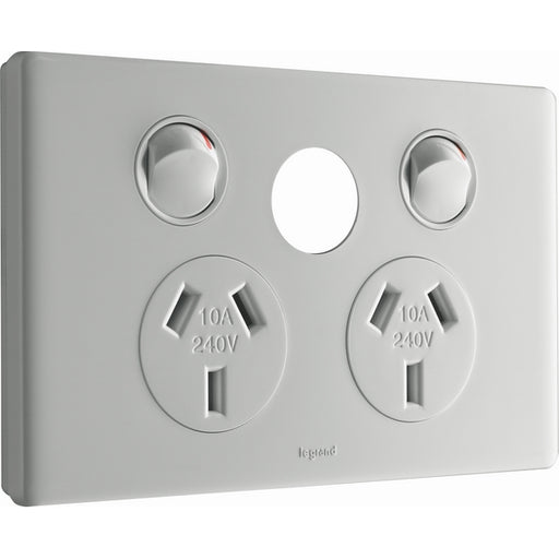 Legrand Excel Life Double Power Point Outlet With Extra Function Hole, Available in 5 Colours