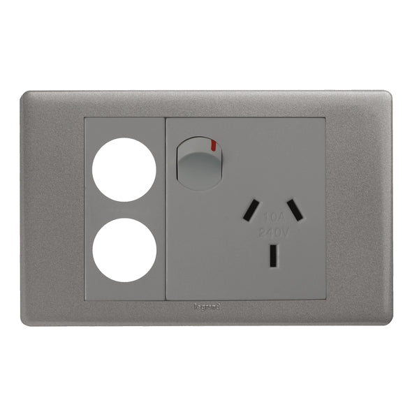 Legrand Excel Life Single Power Point Outlet With 2 Extra Function Holes, Available in 2 Colours