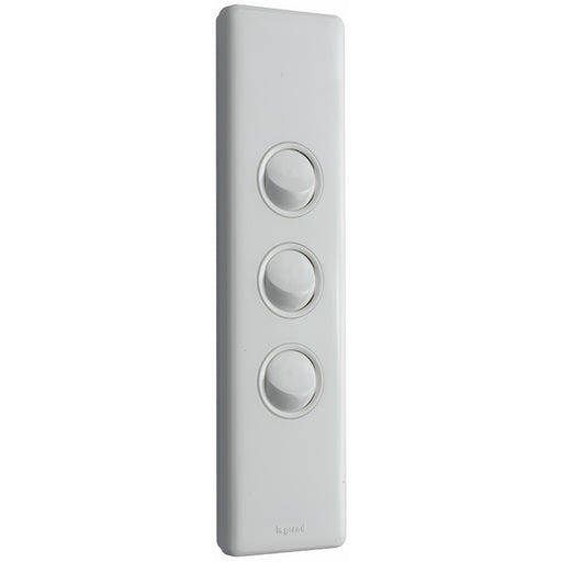 Legrand Excel Life 3 Gang Architrave Switch, White
