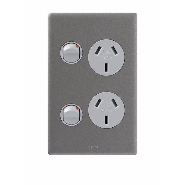 Legrand Excel Life Vertical Double Power Point Outlet, Available in 5 Colours