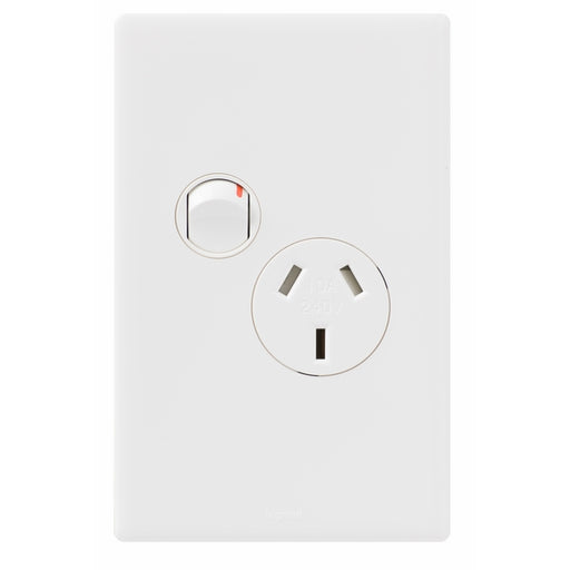 Legrand Excel Life Vertical Single Power Point Outlet, Available in 5 Colours