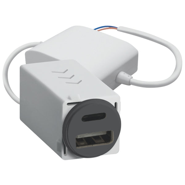 Legrand Excel Life Dual USB Charger Mechanism 1x2.4a Type A & 1x12w Type C