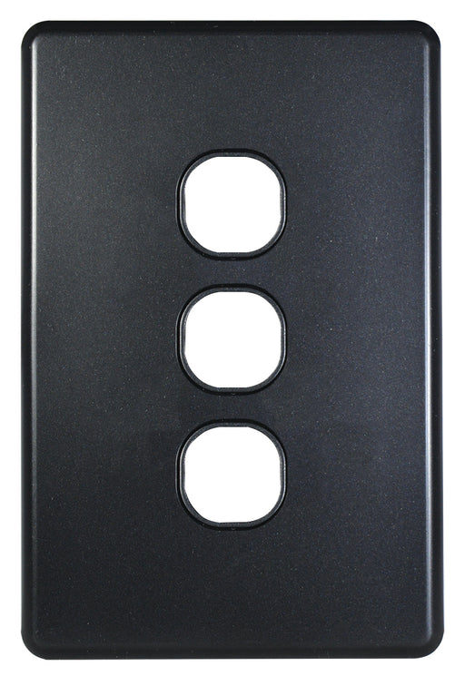 Flat Cat Slimline 3 Gang Grid And Plate Assembly