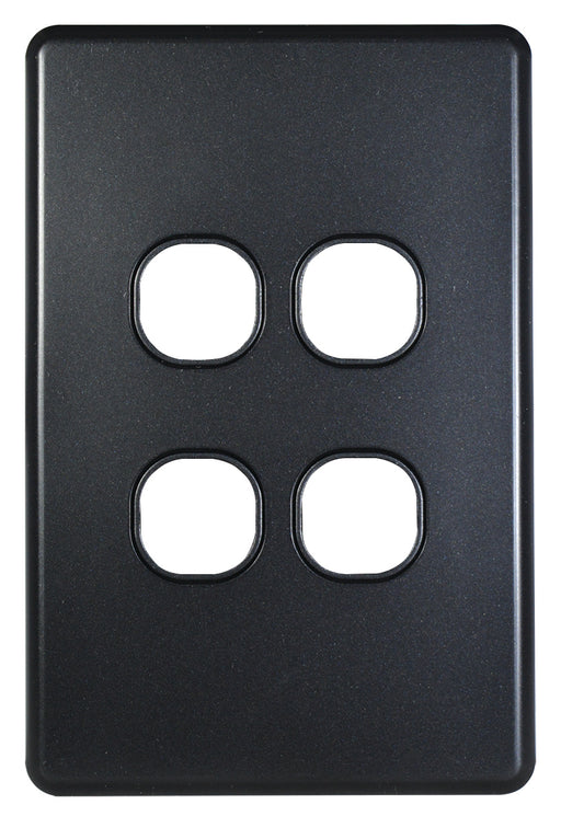 Flat Cat Slimline 4 Gang Grid And Plate Assembly