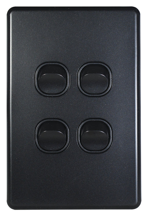 Flat Cat Slimline 4 Gang Complete Switch